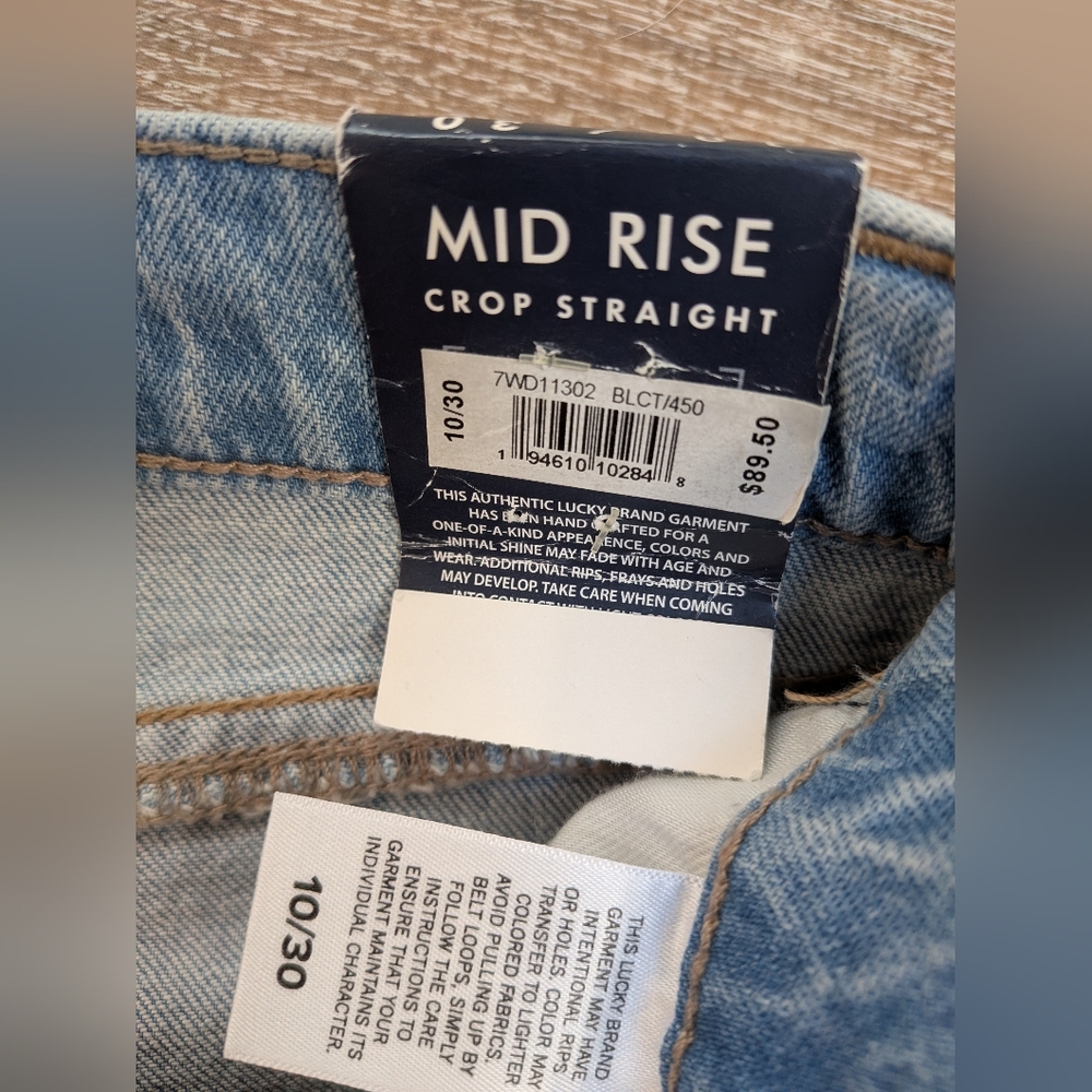 NWT Lucky Brand Mid Rise Authentic Straight Leg Cropped Jeans Size 10, 30 - Picture 8 of 13